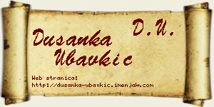 Dušanka Ubavkić vizit kartica
